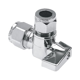 Minikogelkraan haaks knel 10x10 (chromen knop)