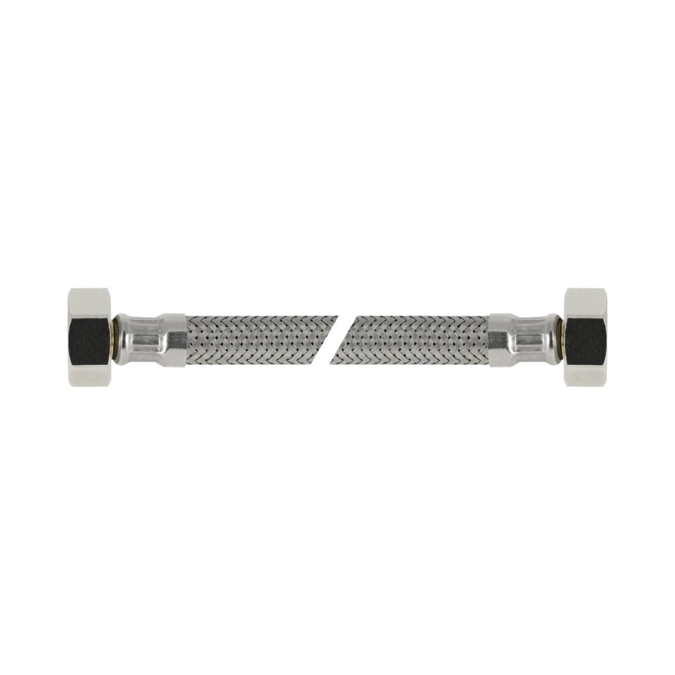 RVS flex. aansluitleiding 35cm 1/2"bi. x 1/2"bi.