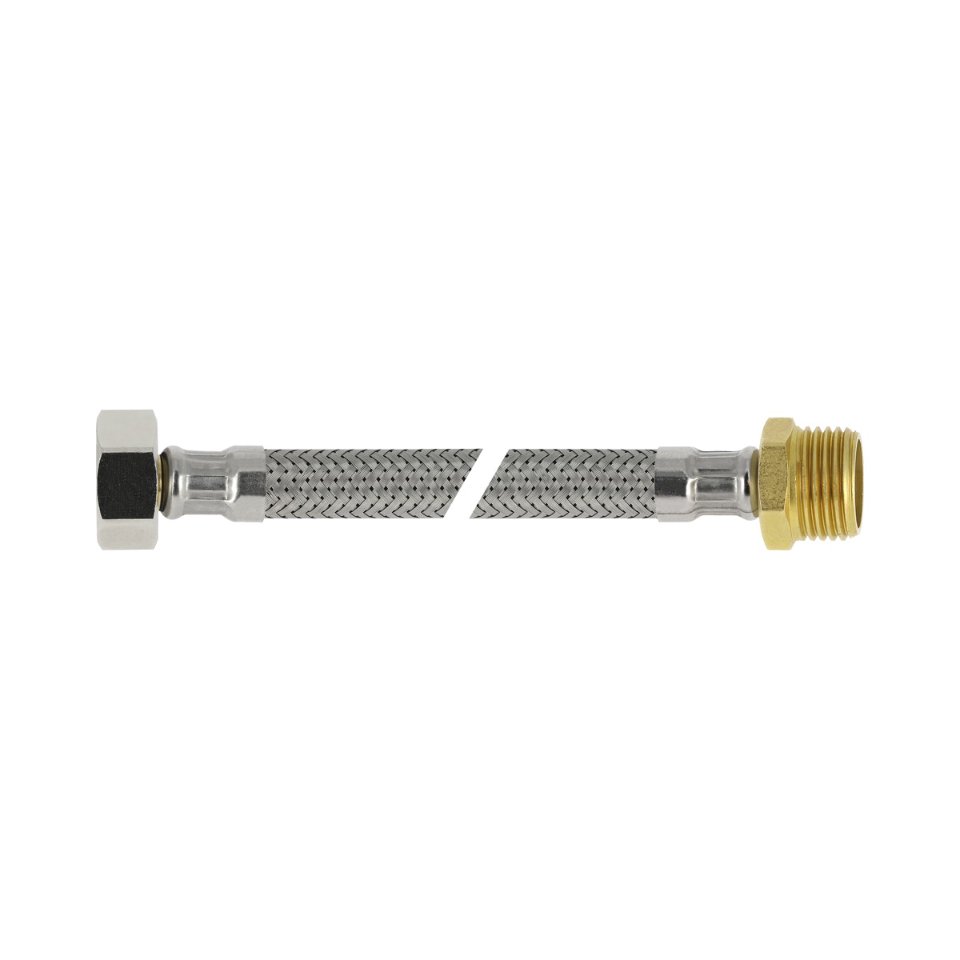 RVS flex. aansluitleiding 35cm 1/2"bi. x 1/2"bu.