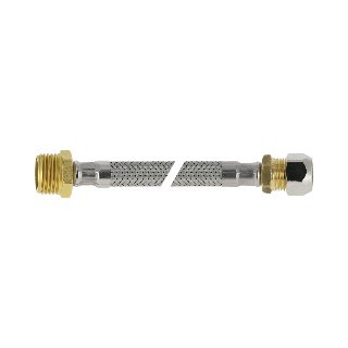 RVS flex. aansluitleiding 35cm 3/8"bu.x 10mm. knel