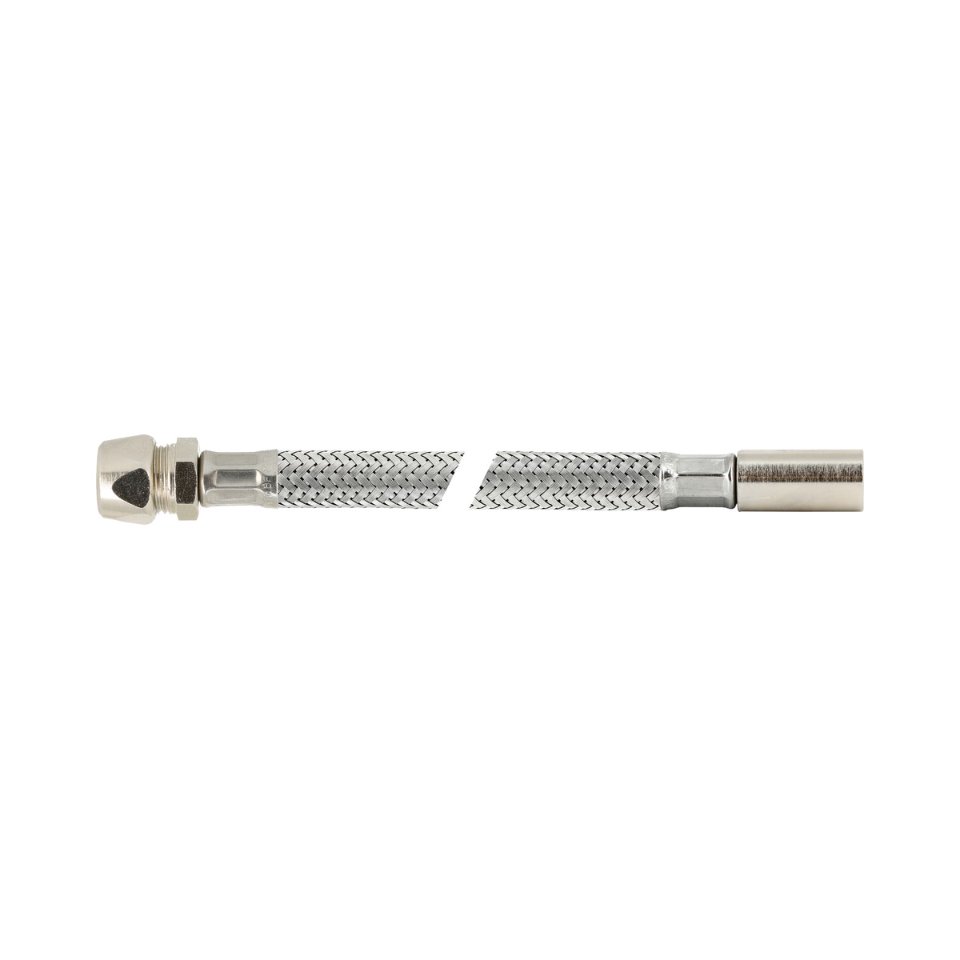 RVS flex. aansluitleiding 50cm 15mm instk x 10knel
