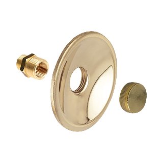 Gevelplaat rond (messing gepolijst) compleet