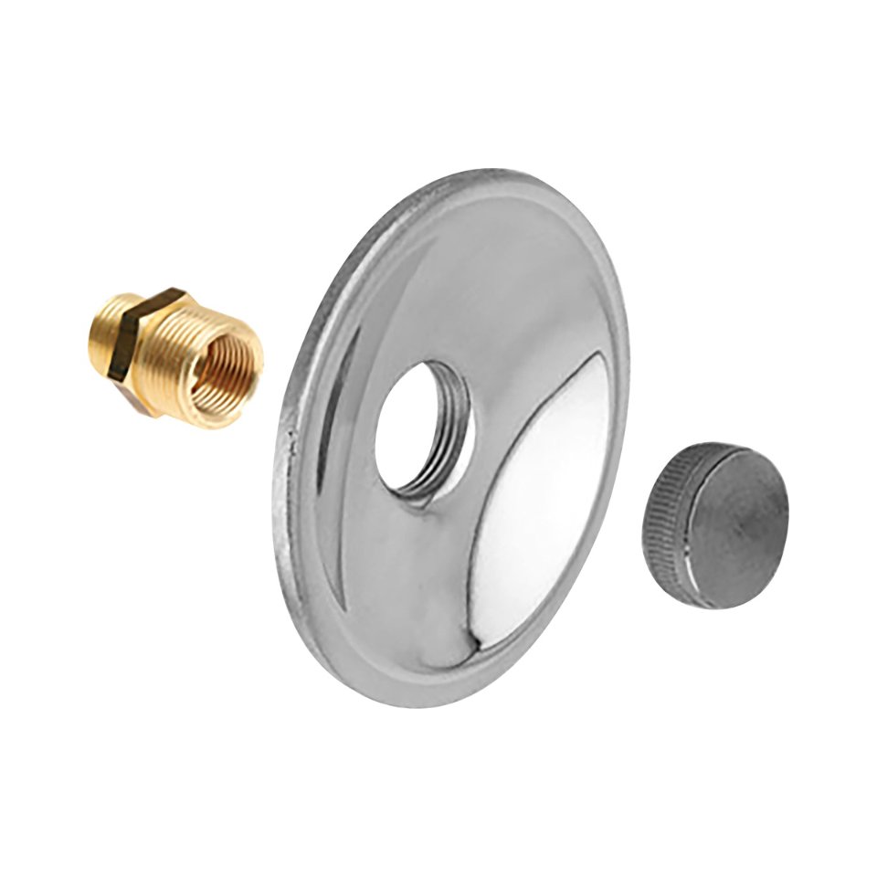 Gevelplaat rond (messing verchroomd) compleet