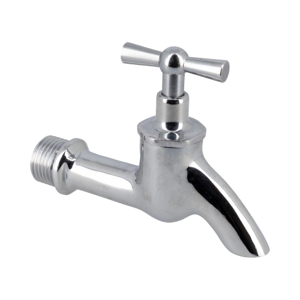 Sanitaire tapkraan verchroomd gladde uitloop 1/2"