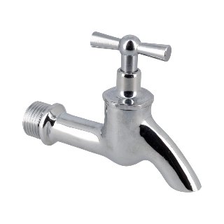 Sanitaire tapkraan verchroomd gladde uitloop 1/2"
