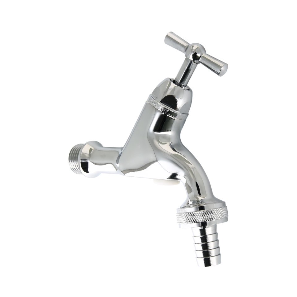 Sanitaire tapkraan met beluchter verchroomd+kruk+wartel 1/2"