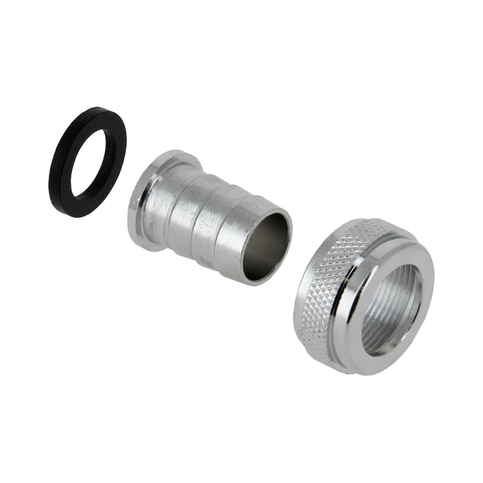 Verchroomde slangkoppeling 1/2"