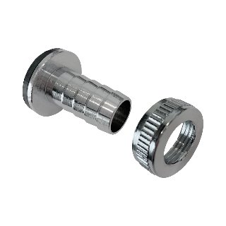 Verchroomde slangkoppeling 3/4" met borgring