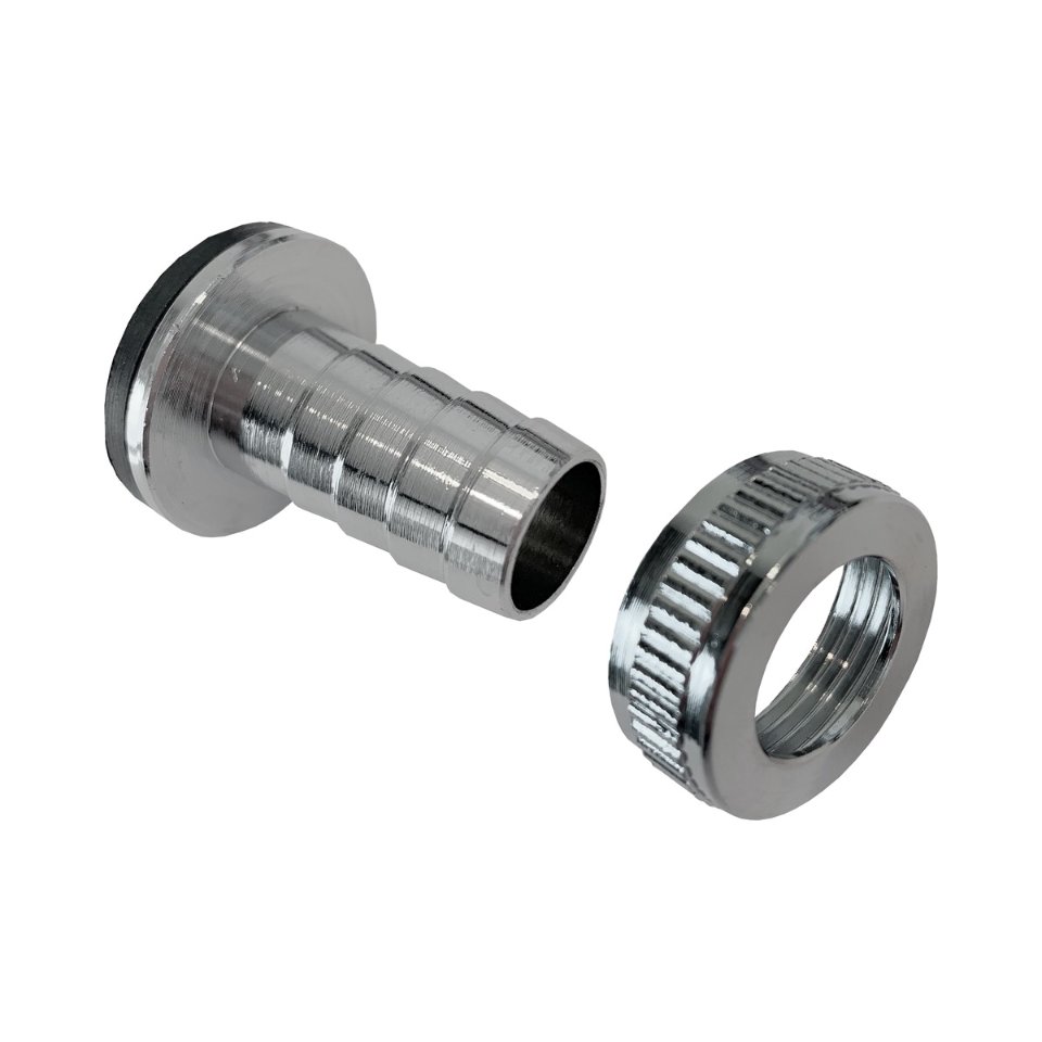 Verchroomde slangkoppeling 3/4" met borgring
