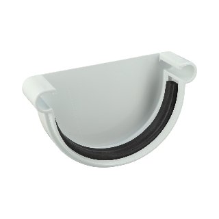 NICOLL Techtan LG25 PVC-Ti eindstuk goot met rubber inlage w