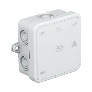 Kabeldoos A8, 75x75x36 , PE  lichtgrijs 7035
