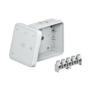 Kabeldoos A8 + klemst. 2,5mm² 400V, IP54 75x75x36, lichtgr