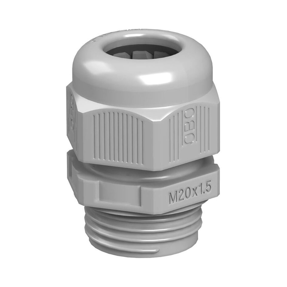Wartel + trekont. IP68 M20 , PA  lichtgrijs 7035