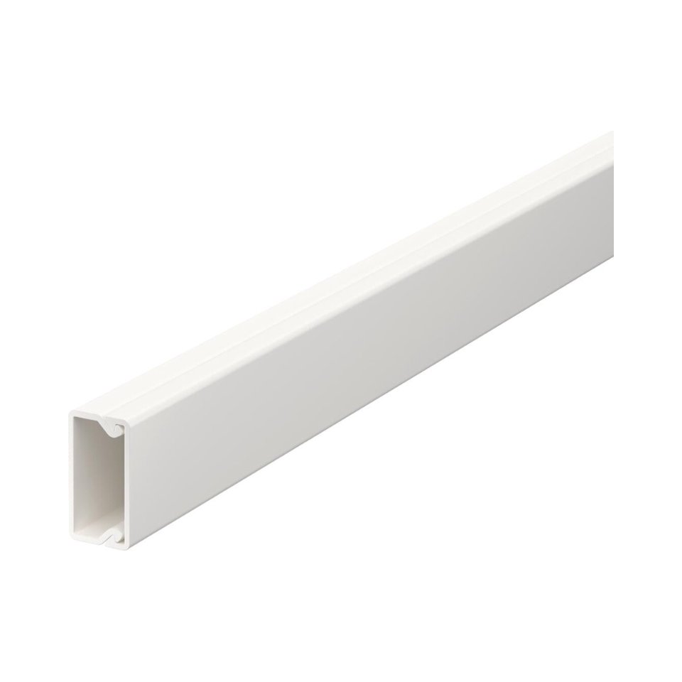 Wand- en plafondkanaal met bodemperf. 10x20x2000 PVC  z-wit