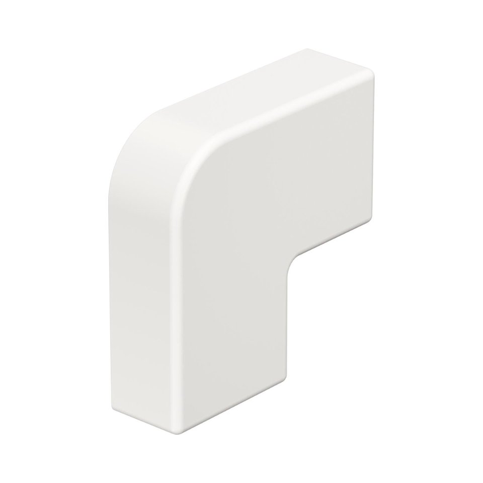 Deksel platte hoek  10x20mm PVC  z-wit