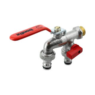BONFIX dubbele tapkraan 1/2" x 3/4" x 3/4"