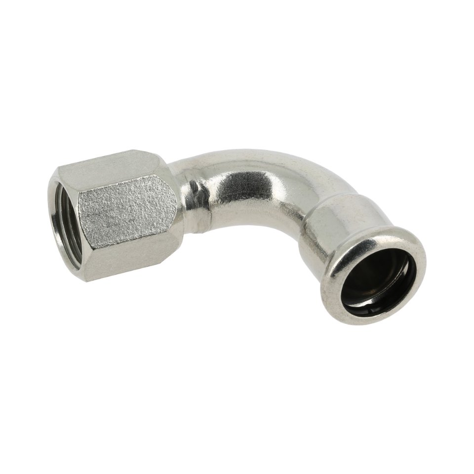 BONFIX M-Press RVS Bocht 90° 1/2 binnendraad x 15 mm.