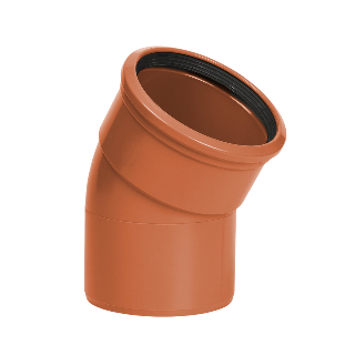 PVC Bocht 15° 630 SN4 M/S, roodbruin