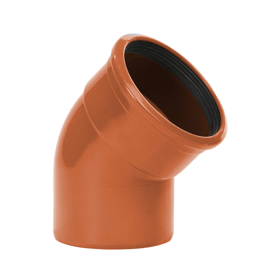 PVC Bocht 45° 630 SN4 M/S, roodbruin