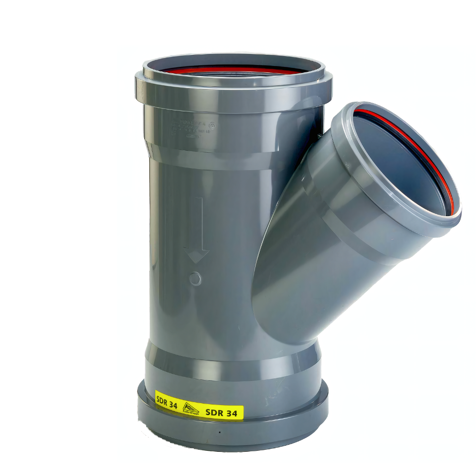 PVC T-stuk 45° 500 x 250 SN4 3M